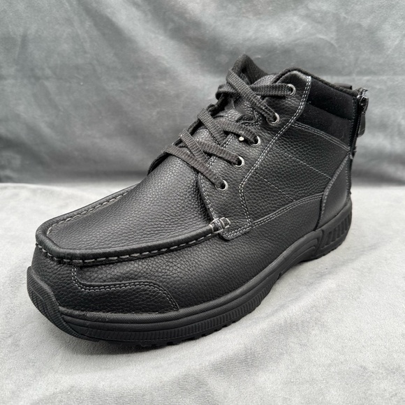 Orthofeet Ranger Men’s Black Leather Boots Casual Comfort Lace-Up Size 11 X-Wide - Picture 5 of 14